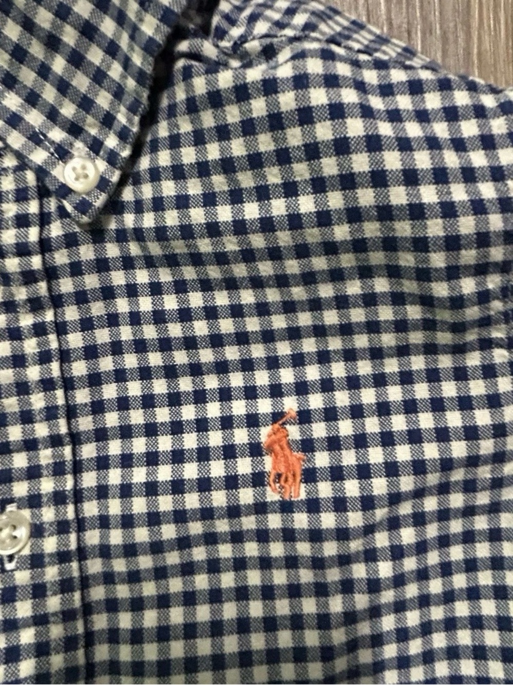 Toddler Boy Ralph Lauren Blue White Plaid Shirt Size 4T - Picture 3 of 4